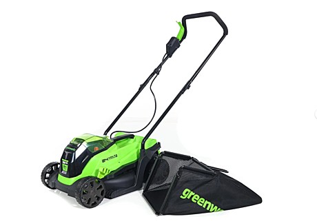 Газонокосилка аккумуляторная GreenWorks 24V, 33 см, бесщеточная, с 1хАКБ 4Ач c USB и ЗУ 2516107USB4