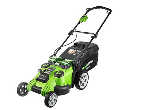 Газонокосилка аккумуляторная GreenWorks TwinForce, 40V, 49 см, c 1хАКБ 4 Ач c USB и ЗУ 2500207USB4