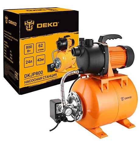 Насосная станция DEKO DKJP800, 800Вт, 62 л/мин, 24л