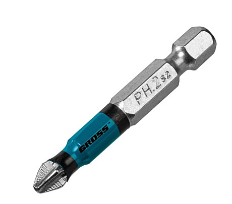 Бита Gross PH2 х 50мм, S2 магнитная 11264