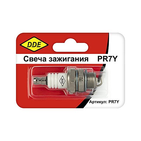 Свеча зажигания DDE - PR7Y (Champion RCJ7, Bosch WR11EO, NGK BR2LM) бензопилы, триммеры, мотобуры св
