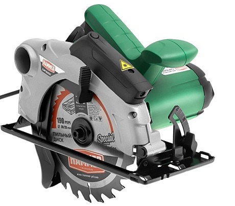 Пила циркулярная Hammer Flex CRP1500D 1500Вт 4700об/мин 190x30мм макс.пропил 67мм