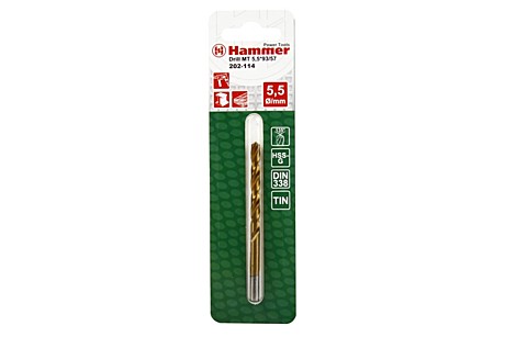 Сверло по металлу Hammer HSS 5,5х93мм 202-114
