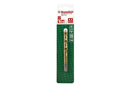 Сверло по металлу Hammer HSS 8,5х75/117мм 202-119