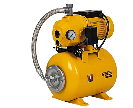 Насосная станция эжекторная Denzel PSD800C, 800 Вт, 2400 л/ч, ресивер 24 л, всасывание 20 м